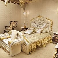 Double bed DELUXEclassicupholsteredwith headboard