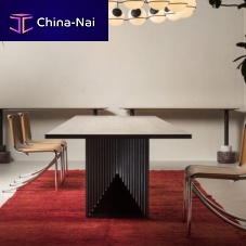 Contemporary table MAESTROin wood fiberwalnut baseash base