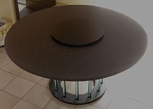 Contemporary table LIGHTWEIGHT STONE : BLACK GRANITEmarblenatural stoneround
