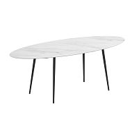Contemporary high bar table STYLETTOceramicaluminum baseoval