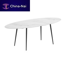 Contemporary high bar table STYLETTOceramicaluminum baseoval