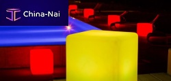 Contemporary coffee table CUBEplasticLED-illuminatedhome