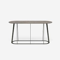 Contemporary console table Plat-O Server MediumDekton®stainless steel baseoval