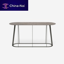 Contemporary console table Plat-O Server MediumDekton®stainless steel baseoval