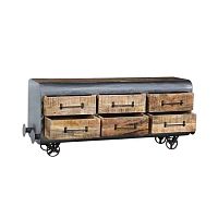 Vintage chest of drawers LOCOMOTIVE woodenmetalrectangular