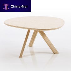 Contemporary side table mosspinkoakplywoodbeech base