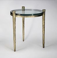 Traditional side table OFFRANDE glasssteelpainted metal