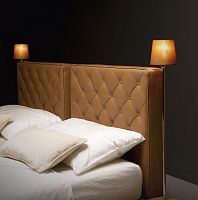 Double bed PRINCEcontemporaryupholsteredwith built-in light
