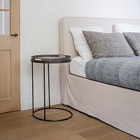 Contemporary bedside table Tray metalmetal baseround