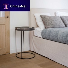 Contemporary bedside table Tray metalmetal baseround