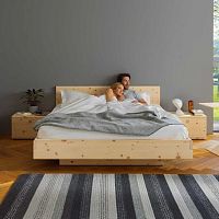 Double bed NOXcontemporarywith headboardleather