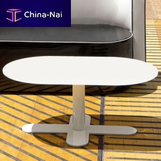 Contemporary coffee table glasslacquered glassoval