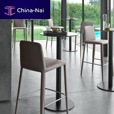 Contemporary high bar table Doni 110marblelacquered metal steel baseround