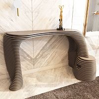 Original design sideboard table Hornerwoodenwooden baseoval