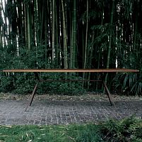 Contemporary table BALANCEsolid woodwalnutiroko
