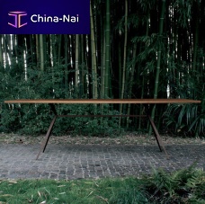 Contemporary table BALANCEsolid woodwalnutiroko