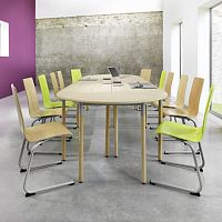 Contemporary table LASlaminatemelaminebeech base