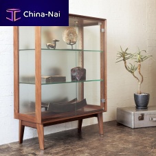 Contemporary display case WING LUX Curioglassoakwalnut