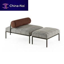 Contemporary upholstered bench OLYfabricleathermetal base