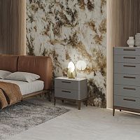 Contemporary bedside table ECLIPSElacquered woodsolid wood baserectangular