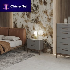 Contemporary bedside table ECLIPSElacquered woodsolid wood baserectangular
