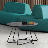 Contemporary coffee table SUSU HPLpainted steel baseround