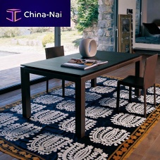 Contemporary table ABACOoakglassleather