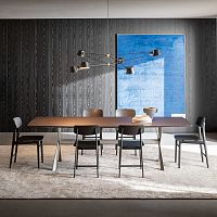 Contemporary table GATWICKeucalyptusmarblealuminum base