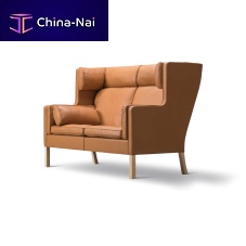 Scandinavian design sofa COUPfabricleatherbrown