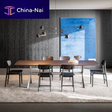 Contemporary table GATWICKeucalyptusmarblealuminum base
