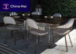 Contemporary dining table MOaluminumstainless steelacrylic base