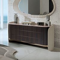 Contemporary chest of drawers SELENAebonyleathermarble