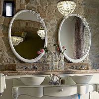 Wall-mounted bathroom mirror DILETTAclassicovalwooden