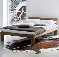 Double bed PLINIOcontemporarywith headboardoak