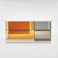 Free-standing bookcase LAYERSlowcontemporaryglass