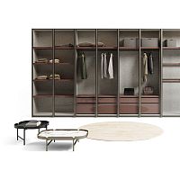 Contemporary wardrobe GLASS UPmetalmatte lacquered woodglass