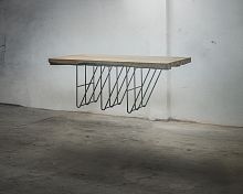 Contemporary table steelsteel baserectangular