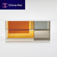 Free-standing bookcase LAYERSlowcontemporaryglass