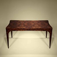 Free-standing desk CURVEcontemporarywalnutcurved