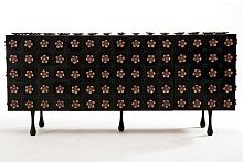 Original design sideboard SIGNATURE : ROSETTE walnutwood veneercopper