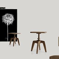 Contemporary side table ARCHITAwoodenroundadjustable-height