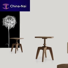 Contemporary side table ARCHITAwoodenroundadjustable-height