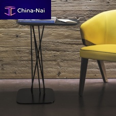 Contemporary side table MIKAmetaloakrectangular