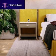 Traditional bedside table RELIEFlacquered woodlacquered MDFwooden base
