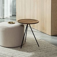 Contemporary side table KEYwalnutashpowder-coated steel base