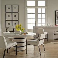 Contemporary dining table BARBADOSoakbronzeoak base