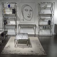 Contemporary shelf GINZAstainless steelnatural stonewhite