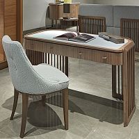 Free-standing desk Artemisiacontemporarywalnutleather