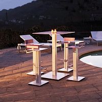 Contemporary high bar table ZERODIECI EVOlacquered metalmetal basesquare