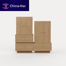 Contemporary wardrobe oakwith swing doorswith drawer